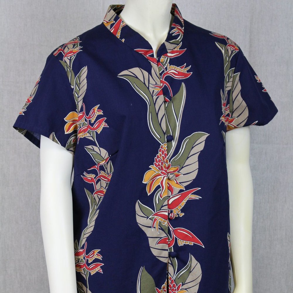 Navy blue Hawaiian button down